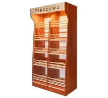 Bakery products rack T H-200cm L-100cm G-50cm plexiglass LED lighting wild pear N