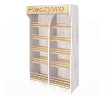 Bread rack T H-200 cm L-100 cm G-50 cm plexiglass LED lighting bleached pine N