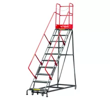Mobile warehouse ladder H-255 cm 10 steps N