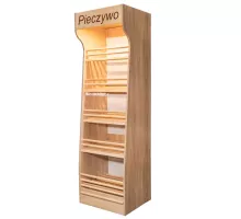 Bread rack T H-200cm L-60cm G-50cm plexiglass LED lighting oak sonoma N
