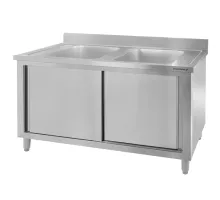 Divu nodalījumu sienas skapītis ar nerūsējošā tērauda izlietni S-100 cm G-70 cm H-85 cm N