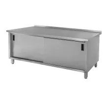 Wall-mounted stainless steel table with welded cabinet S-180 cm G-70 cm H-85 cm N
