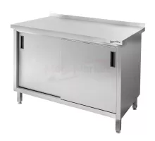 Stainless steel wall table with welded cabinet S-100 cm G-60 cm H-85 cm N