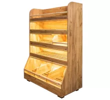 Bread rack T H-180cm L-125cm G-60cm Plexiglass LED lighting oak craft N