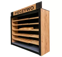 Atvērts maizes plaukts modulis H-244 cm L-247.5 cm G-60 cm ozols kraft / melns N