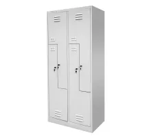 BHP apģērbu skapis J-80/L 4 durvju tips L pelēks S-80 cm G-50 cm H-180 cm skrūvēts N