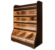 Bakery Rack T H-180cm L-125cm G-60cm Plexiglass LED lighting Wenge Magic N