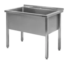 Wall-mounted stainless steel welded pool S-120 cm G-60 cm H-85 cm N