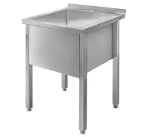 Wall-mounted welded stainless steel pool S-60 cm G-60 cm H- 85 cm N