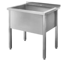 Uz sienas piestiprināms metināts nerūsējošā tērauda baseins S-80 cm G-70 cm H-85 cm N