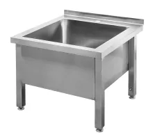 Wall-mounted welded stainless steel pool S-60 cm G-60 cm H-50 cm N