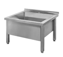 Wall-mounted welded stainless steel pool S-70 cm G-60 cm H- 50 cm N
