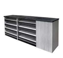 Impulse trading display case H-113 cm L-260 cm G-60 cm birch liberty N