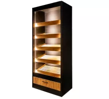 Atvērts LED maizes plaukts H-205 cm L-60 cm G-58 cm melns / ozola kraft N