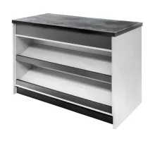 Trading counter H-90 cm L-120 cm G-60 cm steel gray N