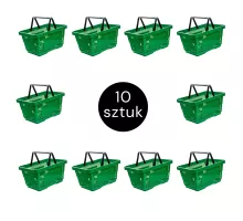 Shopping basket H-22 cm L-30 cm G-43 cm green (set of 10 pcs.) N