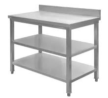Stainless steel wall table with 2 shelves S-100 cm G-70 cm H-85 cm N
