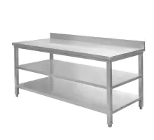 Stainless steel wall table with 2 shelves S-180 cm G-70 cm H-85 cm N