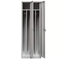Darba apģērba skapis J-60 2 durvis ar nodalījumiem pelēks S-60 cm G-50 cm H-180 cm saliekams