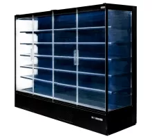 Dzesēšanas plaukts HUGO PLUS IC L-256 cm G-74 cm H-201 cm melns durvis caurspīdīgas N