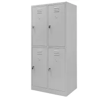 Drošības un veselības aizsardzības prasību skapītim J-80/4 4 durvju pelēks S-80 cm G-50 cm H-180 cm saliekams N