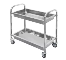 Stainless steel waiter cart, two-tier, deep S-85 cm G-45 cm H-90 cm N