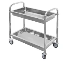 2-tier deep stainless steel serving trolley S-95 cm G-50 cm H-95 cm N