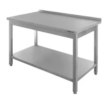 Stainless steel wall table with welded shelf S-120 cm G-70 cm H-85 cm N