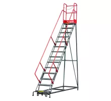 Mobile warehouse ladder H-357 cm 14 steps N