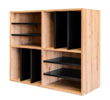 Dekoratīvās vīna/spirtu stipro alkoholisko dzērienu plaukta modulis ozols amatnieks/melns H- 86 cm L- 100 cm G- 40 cm N