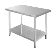 Central stainless steel table with a shelf STANDARD S-100 cm G-70 cm H-85 cm N