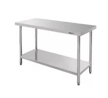 Central stainless steel table with shelf STANDARD S-140 cm G-70 cm H-85 cm N