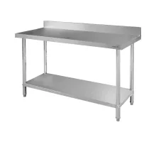 Sienas galdiņš no nerūsējošā tērauda ar plauktu STANDARD S-150 cm G-70 cm H-85 cm N