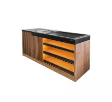 Trade stand with impulse automatic tape H- 92 cm L- 200 cm G- 65 cm oak craft N