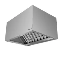 Box-shaped stainless steel kitchen hood S-100 cm G-100 cm H-50 cm N
