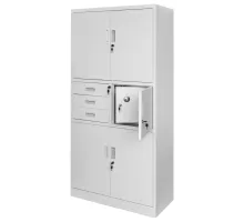 Metal office cabinet WENUS W-14 for documents with safe gray S- 90 cm G- 40 cm H-185 cm collapsible N