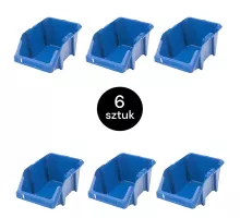 Darbnīcas plastmasas plauktiņš S 155x250x120 mm zils (pakā 6 gab.) N