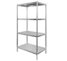 Modular stainless steel shelving unit with 4 shelves S-120 cm G-60 cm H-180 cm N