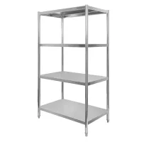 Stainless steel modular shelving unit with 4 shelves S-80 cm G-60 cm H-180 cm N