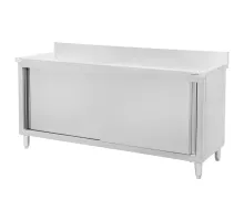 Stainless steel wall-side table with cabinet S-180 cm G-60 cm H-85 cm N