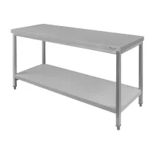 Central stainless steel table with shelf S-140 cm G-70 cm H-85 cm N