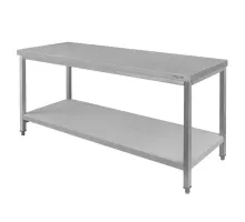 Central stainless steel table with shelf S-150 cm G-60 cm H-85 cm N