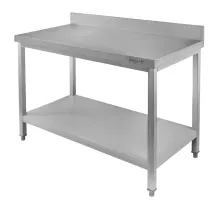 Wall-mounted steel table with stainless steel shelf S-100 cm G-60 cm H-85 cm N