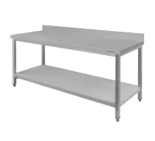 Stainless steel wall table with shelf S-160 cm G-70 cm H-85 cm N
