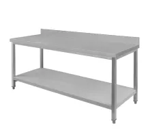 Stainless steel wall table with shelf S-180 cm G-60 cm H-85 cm N
