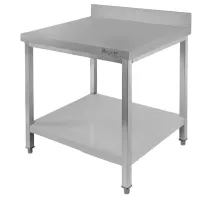 Wall-mounted stainless steel table with shelf S-80 cm G-60 cm H-85 cm N