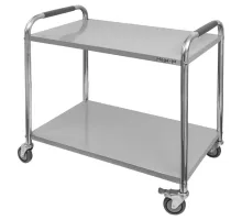 Two-tier stainless steel waiter cart STANDARD S-90 cm G-50 cm H-90 cm N