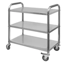 Waiter's stainless steel cart, 3-tier STANDARD S-75 cm G-40 cm H-90 cm N