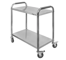Two-tier stainless steel serving cart STANDARD S-85 cm G-45 cm H-90 cm N