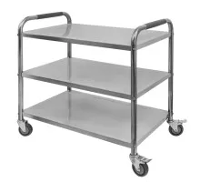 Stainless steel 3-tier serving trolley STANDARD S-90 cm G-50 cm H-90 cm N